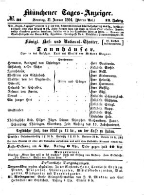 Münchener Tages-Anzeiger Sonntag 31. Januar 1864