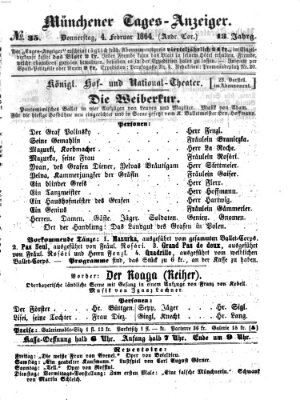 Münchener Tages-Anzeiger Donnerstag 4. Februar 1864