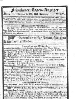 Münchener Tages-Anzeiger Dienstag 15. März 1864