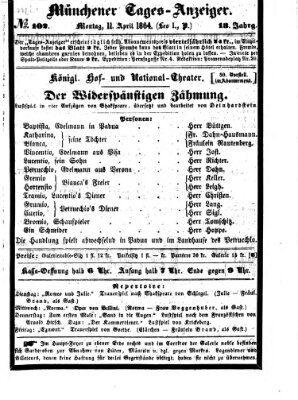 Münchener Tages-Anzeiger Montag 11. April 1864