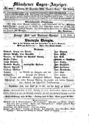 Münchener Tages-Anzeiger Dienstag 27. September 1864