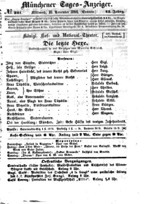 Münchener Tages-Anzeiger Mittwoch 16. November 1864