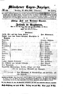 Münchener Tages-Anzeiger Dienstag 14. März 1865