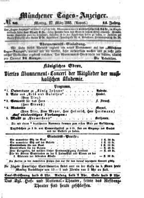 Münchener Tages-Anzeiger Montag 27. März 1865