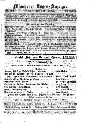 Münchener Tages-Anzeiger Freitag 9. Juni 1865