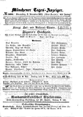 Münchener Tages-Anzeiger Donnerstag 2. November 1865