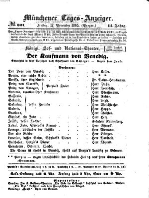 Münchener Tages-Anzeiger Freitag 17. November 1865