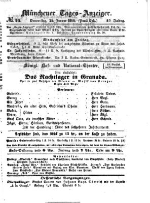 Münchener Tages-Anzeiger Donnerstag 25. Januar 1866