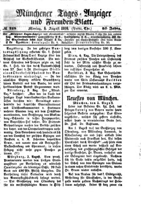 Münchener Tages-Anzeiger und Fremden-Blatt (Münchener Tages-Anzeiger) Montag 6. August 1866