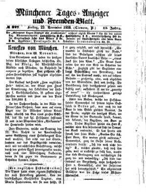 Münchener Tages-Anzeiger und Fremden-Blatt (Münchener Tages-Anzeiger) Freitag 23. November 1866