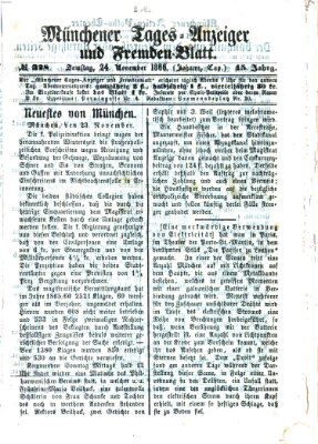 Münchener Tages-Anzeiger und Fremden-Blatt (Münchener Tages-Anzeiger) Samstag 24. November 1866