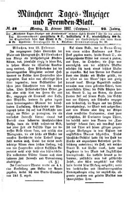 Münchener Tages-Anzeiger und Fremden-Blatt (Münchener Tages-Anzeiger) Montag 11. Februar 1867