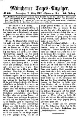 Münchener Tages-Anzeiger Donnerstag 7. März 1867