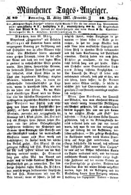 Münchener Tages-Anzeiger Donnerstag 21. März 1867