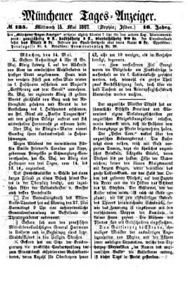 Münchener Tages-Anzeiger Mittwoch 15. Mai 1867
