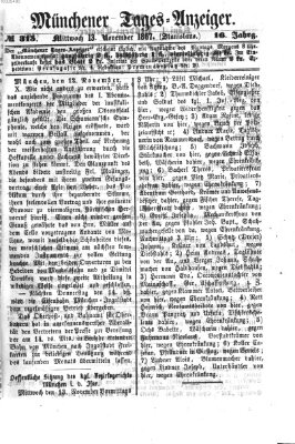 Münchener Tages-Anzeiger Mittwoch 13. November 1867