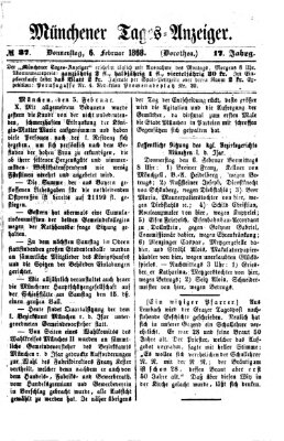 Münchener Tages-Anzeiger Donnerstag 6. Februar 1868
