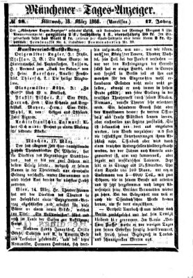 Münchener Tages-Anzeiger Mittwoch 18. März 1868