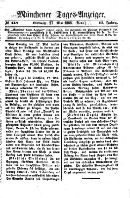 Münchener Tages-Anzeiger Mittwoch 27. Mai 1868