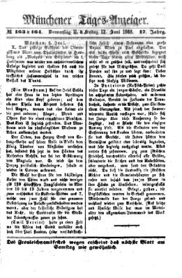 Münchener Tages-Anzeiger Freitag 12. Juni 1868
