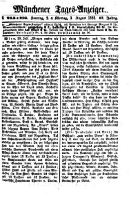 Münchener Tages-Anzeiger Montag 3. August 1868