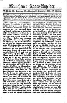 Münchener Tages-Anzeiger Sonntag 20. September 1868
