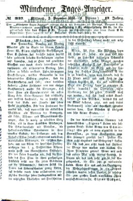 Münchener Tages-Anzeiger Mittwoch 2. Dezember 1868