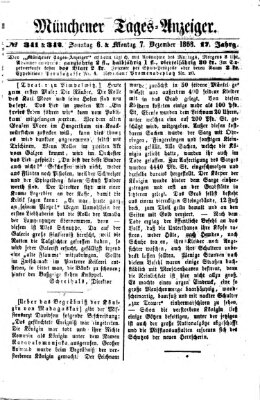 Münchener Tages-Anzeiger Sonntag 6. Dezember 1868