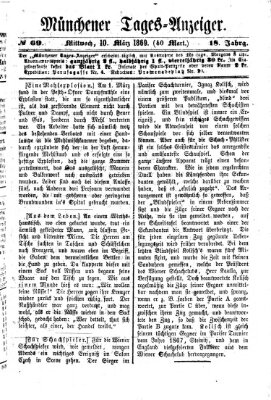 Münchener Tages-Anzeiger Mittwoch 10. März 1869