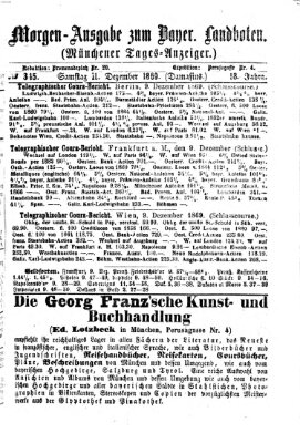 Münchener Tages-Anzeiger Samstag 11. Dezember 1869