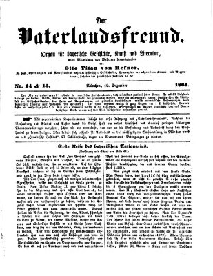 Der Vaterlandsfreund (Münchener Omnibus) Samstag 10. Dezember 1864