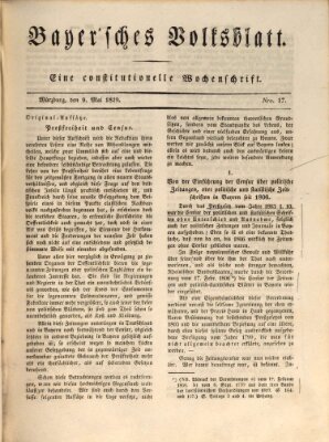 Bayerisches Volksblatt Samstag 9. Mai 1829