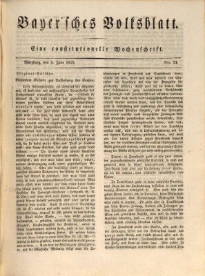 Bayerisches Volksblatt Samstag 6. Juni 1829