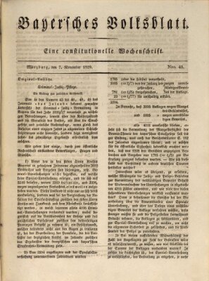 Bayerisches Volksblatt Samstag 7. November 1829