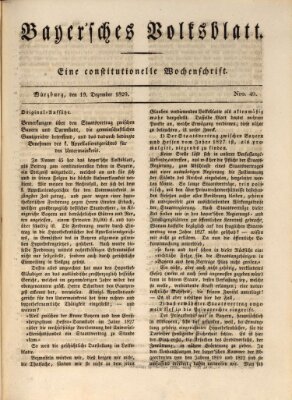 Bayerisches Volksblatt Samstag 19. Dezember 1829
