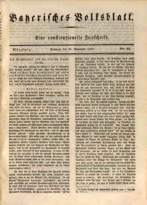 Bayerisches Volksblatt Samstag 19. November 1831