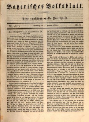 Bayerisches Volksblatt Samstag 7. Januar 1832
