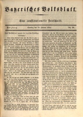 Bayerisches Volksblatt Samstag 18. Februar 1832