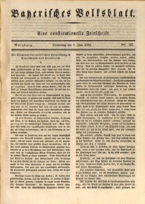 Bayerisches Volksblatt Donnerstag 7. Juni 1832