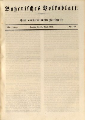 Bayerisches Volksblatt Samstag 25. August 1832