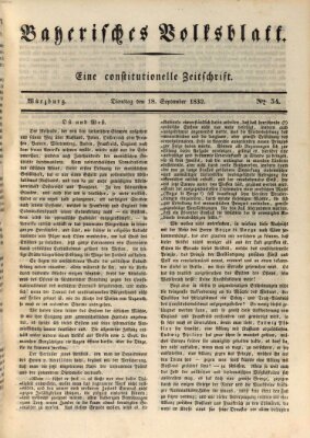 Bayerisches Volksblatt Dienstag 18. September 1832