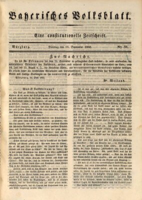 Bayerisches Volksblatt Dienstag 25. September 1832