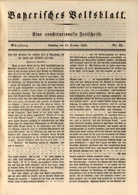 Bayerisches Volksblatt Samstag 13. Oktober 1832