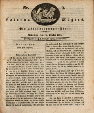 Laterna magica Mittwoch 29. Oktober 1823