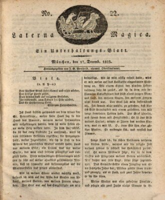 Laterna magica Mittwoch 17. Dezember 1823