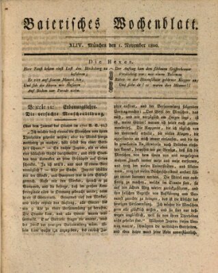Baierisches Wochenblatt (Kurpfalzbaierisches Wochenblatt) Samstag 1. November 1800