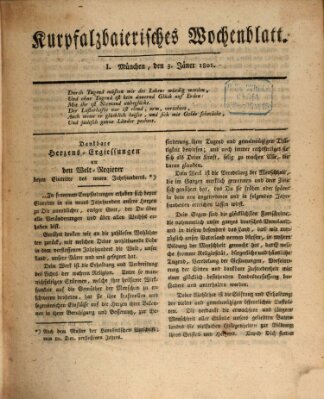 Kurpfalzbaierisches Wochenblatt Samstag 3. Januar 1801