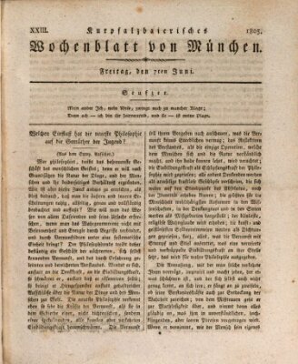 Kurpfalzbaierisches Wochenblatt von München (Kurpfalzbaierisches Wochenblatt) Sonntag 7. Juli 1805