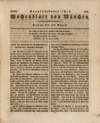 Kurpfalzbaierisches Wochenblatt von München (Kurpfalzbaierisches Wochenblatt) Freitag 2. August 1805