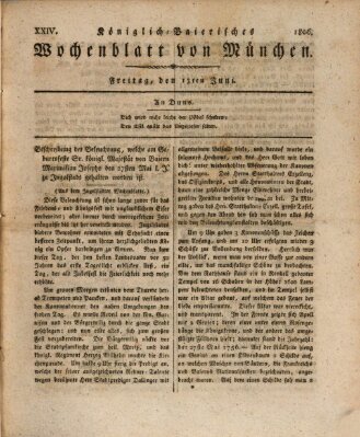 Königlich-baierisches Wochenblatt von München (Kurpfalzbaierisches Wochenblatt) Freitag 13. Juni 1806